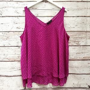 LANE BRYANT Pink Flowing Swing Tank Top A-line Sz 22